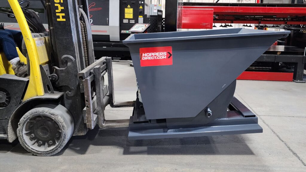 Hoppers Direct LLC hopper dumpster on forklift