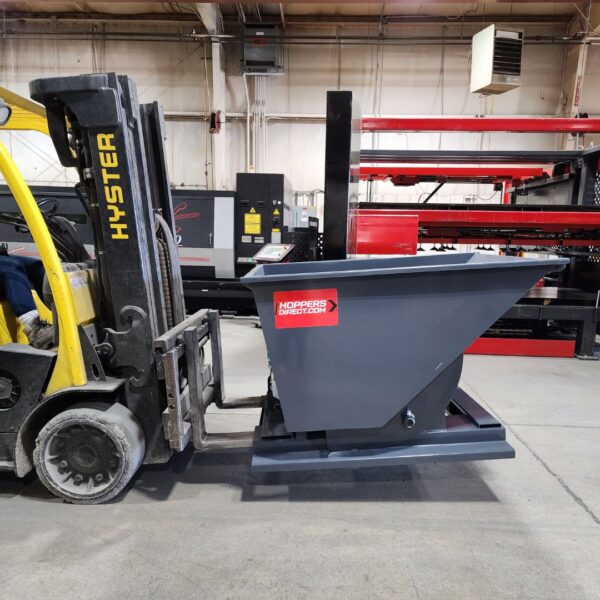 hopper dumpster on forklift